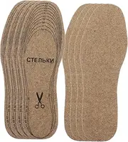 Ipetboom 4 Pairs Cuttable Wool Felt Insoles for Women Adjustable Footbeds for Winter Boots Shock Absorbing Inner Soles Warm and Comfortable Footwear Light