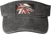 [RLDOBOFE] Sun Visor Hat Adjustable Empty Top Baseball Cap Guitar British Flag Sun Hats for Women Men Sports Hats Summer Beach Cap