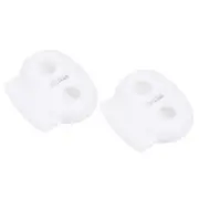 Cord Lock Stopper End 8Pcs, Plastic Double Hole Stopper Spring Toggle White