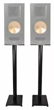 Pair Black 37” Steel Speaker Stands For Pair Klipsch RB-81 Bookshelf Speakers