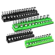 4Pcs Socket Organizer Tray SAE Metric Socket Holder Tray Drive Socket