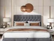 Luxury Velvet Grey Double Bed with Hydraulic Storage - 4ft6 Upholstered Design