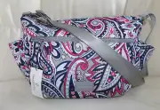 VERA BRADLEY ReActive On the Go Crossbody - Gramercy Paisley Gray & Pink - NWT