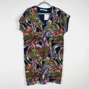 NEW Marie Oliver Andi Silk Chiffon Lush Garden Abstract Print Pattern Dress M
