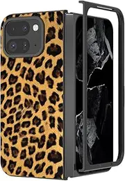 [coque] for Google Pixel 9 Pro Fold Mobile Phone Case, Foldable Mobile Phone Case with Leopard Print Google Pixel 9 Pro Fold (Orange)