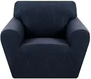 [Hyper Cover] Water Repellen Sofa Cover (Navy, 1 Seater) - Stretch Slipcover, Anti-Slip Couch Cover for Small Sofa, Lounge, Sofa Bed - High-Quality Thick Fabric