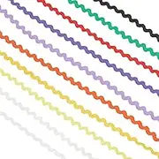 GORGECRAFT 54 Yard/ 50m 10 Colors RIC Rac Wave Bending Fringe Trim Ribbon Rick Rack Wrapping Fabric Ribbon for Clothes Dress Sewing Flower Making Home Party Wedding Decoration Lace Ribbon Craft