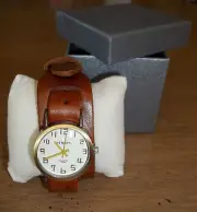 STRADA WATCH WITH CAMEL LEATHER STRAP ** JAPANESE QUARTZ MOVEMENT Unisex