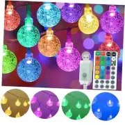 50ft Color Changing Globe String Lights Indoor, Hanging Colored Lights 50 ft