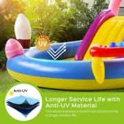 Inflatable Play Center Pool 115" X 70" X 44" Kiddie Pool Slide & Fountain