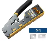 RJ45 Crimp Tool Pass Through Crimper Cutter for Cat6 Cat5 Cat5e 8P8C Module