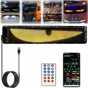 Car LED Sign, Bluetooth Control Programmable LED Sign, USB 5V Car Custom Text Pattern LED Display Board Matrix Panel,DIY Car Dynamic LED Smart Colorful Eye Lamp, Car Gadgets for Bar Party Truck Car