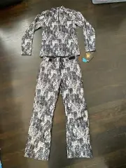 Karbon Junior Girls Snowboard Ski Pants Top Set Reptile Black White Large 12