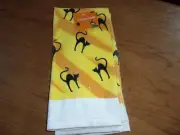 NEW Halloween 2 Pk Kitchen Towels - yellow/orange with black cats (new)