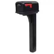 Architectural Mailboxes Residential Plastic No-Lock W/ Post+Bracket in Black