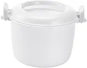 SOLUSTRE Microwave Rice Cooker Multifunctional Insulated Lunch Box Container Small Food Grade Microwave Cookware for Rice Veggies and Casseroles Safe for Freezer