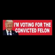 Funny "I'M VOTING FOR THE CONVICTED FELON" Pro Donald Trump 2024 STICKER sign