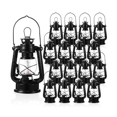 Hortsun 16 Pcs Black Vintage LED Camping Lanterns Warm LEDs and Dimmer Switch...