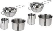 MAGICLULU 2 Sets Outdoor Pot for Melting Cheese Stainless Steel Double Boiler Perfect for Camping Backpacking Family Picnics