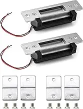 QWORK Electric Door Strike Lock, 12VDC, Fail-Safe/Fail-Secure, Heavy Duty Power Door Crash Lock for Access Control System, 2 Pack