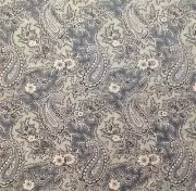 DESIGNERS GUILD Millbrook Paisley Blue Washable Printed Cotton Remnant New