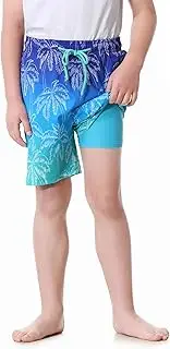 [ANTLOOWW] Boys' Swimming Trunks, Quick-Drying Board Shorts with Hidden Zip Pocket, Water Sports Boys Swimming Shorts with Mesh Lining