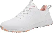 [JiuQing] Women's Golf Shoes Spikeless Outdoor Anti Slip Walking Sneaker Waterproof Comfortable