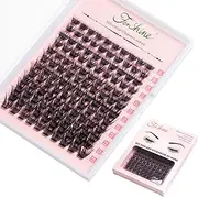 Fenshine Cluster LashesIndividual Lashes Wide Stem C/D Curl 9-15mm Length DIY Eyelash Extension Individual Soft False Lashes for Personal Use at Home (MIX 9-15mm, D Curl)
