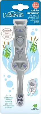 Dr. Brown’S Otter Toddler Toothbrush, Soft Bristles with Suction Cup for Storage