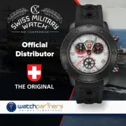 CX Swiss Military RALLYE GMT NERO 44mm DLC Case Chrono watch GMT Silv dial 2750