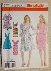 Simplicity Pattern 3774 Misses' Dress with Bodice & Skirt Sewing Craft Project H