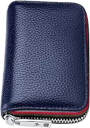 [AKOOSY] Men's Leather Business Wallet Proof Coin Purse Credit Card Slot Men's Short Wallet Fashion Clutch Bag Royal Blue