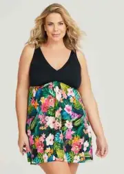 ts Taking Shape Swimsuit Size 20 All in One Tropical Print Style NWT