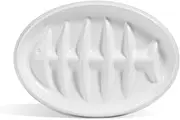 Cozioz Slow Feeder Bowl, Fishbone Cat Dish for Cats and Puppies, Anti-Gulping Interactive Pet Bowl, Non-Slip Melamine Puzzle Bowl for Slow Eating and Preventing Choking (White)