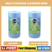 2 x 100 Sheets Multipurpose Cleaning Wipe Durable Home Kitchen Cleaning 50x25cm