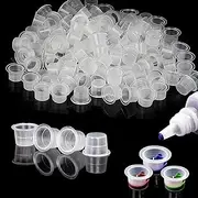 Tattoo Ink Caps - Yuelong 1000 pcs Disposable Plastic Cheap Microblading Tattoo Ink Cups, Pigment Ink Cap 13MM Medium For Tattoo ink,Tattoo Kits, Tattoo Supplies