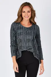 Wool Squares Cross Over Top--VIG-VW592