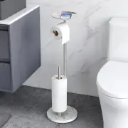 Toilet Paper Holder Stand with Marble Base Free Standing Phone Shelf Large