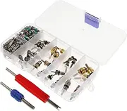 SOESFOUFU 102pcs Car Ac Valve Core Kit Air Conditioning Valve Core Set Remover Tool Easy Install