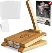 panan Wooden Tortilla Press Mexican Tortillera Presser Made from Natural Food-Grade Acacia Wood - Large Wood Pataconera with 50 Pieces Parchment Paper, Dough Cutter and Recipes eBook (Square 10")