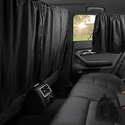 Car Privacy Curtains Universal Car Divider Curtain Between Rear Seat Auto Blackout Curtains Car Sun Shades Side Window Covers Car Camping Detachable Simple Curtain for Travel Camping (3pcs Set)