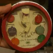 Tie One On Wine Glass & Stemware Party Charms With Coasters - Personality Traits