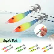 2x Artificial Luminous Squid Hook Fishing Lures Octopus Glow Jigs Shrimp Bait 1x