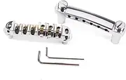 Kisangel Bridge Roller Saddle Bridge Tailpiece Kit for Style Electric Guitar Replacement Includes Studs Wrenches Durable Construction for Enhanced Sound Quality
