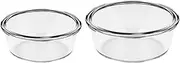 [HEALEEP] 2Pcs High Temperature Resistant Glass Mixing Bowl for Baking Egg Beating and Salad Preparation Safe for Air Fryer Oven Use
