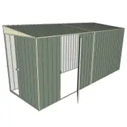 Build-a-Shed 1.5 x 4.5 x 2m Single Hinged Side Door Skillion Shed - Green