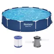 Bestway STEEL PRO POOL Above Ground Swimming Pool 12ft / 3.66m DuraPlus Blue