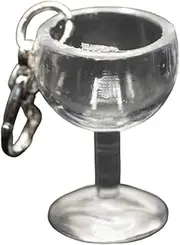 [Miniblings] Wine Glass Charm Pendant Red Wine White Wine Drink Party Goblet – Handmade Fashion Jewellery I Silver Plated Pendant Charm Bracelet – Pendant for Bracelet, 20mm, Plastic