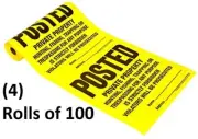 (400) Hillman "POSTED PRIVATE PROPERTY " No Hunting No Trespassing Signs TSR-100