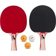 Table Tennis Bats 2 Bat Red &Black with Table Tennis Balls 3 Set Pack of 1 NAU